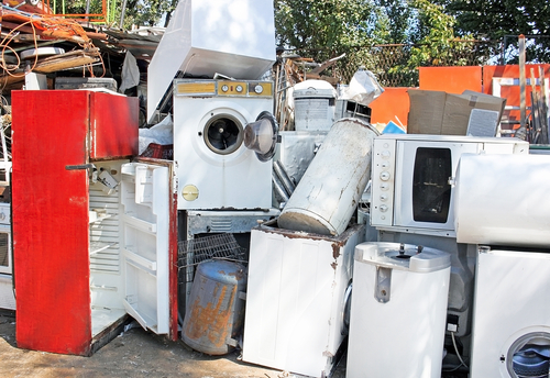 Broken,Scrap,Appliances,Outdoors,On,The,Junkyard